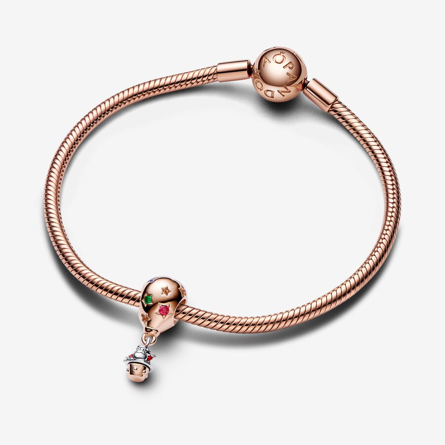 Pandora Moments  Two-Tone Santa Claus in Hot Air Balloon Charm