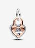Pandora Moments Two-tone Twistable Heart Padlock Double Dangle Charm