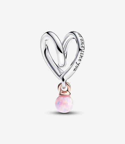 Pandora Moments Two-Tone "Mom" Wrapped Heart Charm