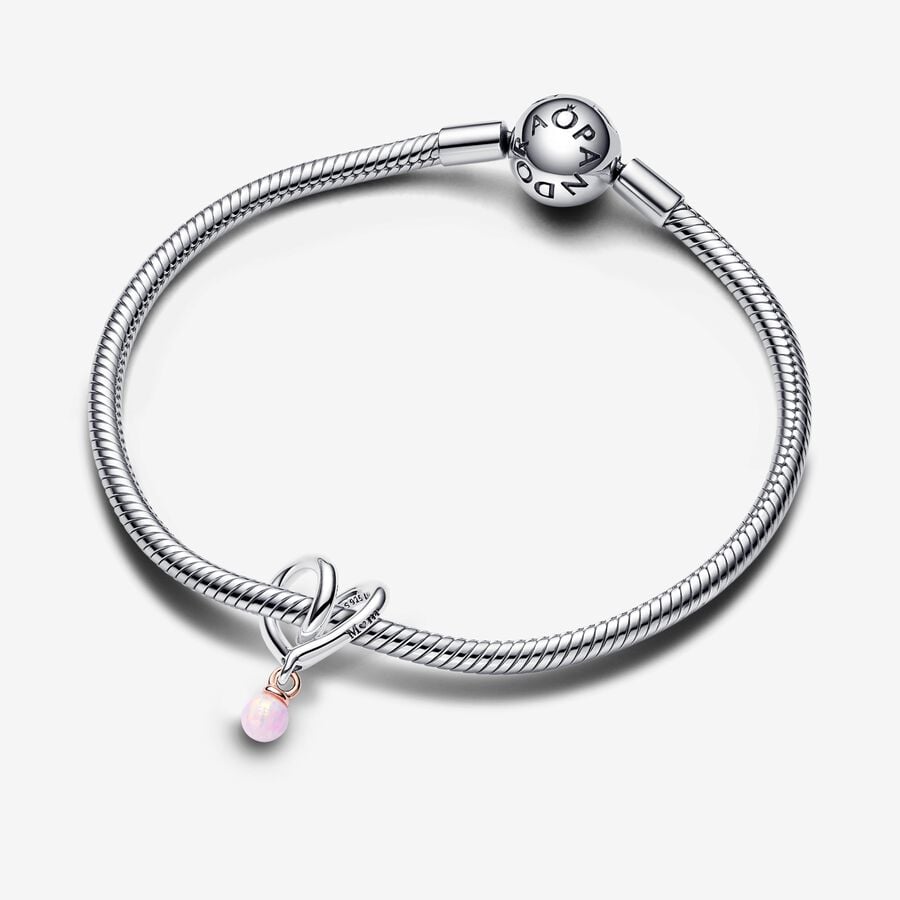 Pandora Moments Two-Tone Mom Wrapped Heart Charm