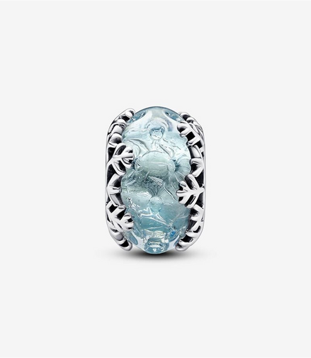 Pandora Moments Winter Blue Snowflake Murano Charm