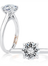 A.Jaffe 14K White Gold Solitaire Diamond Peek-A-Boo Engagement Ring