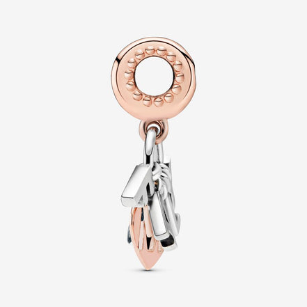 Pandora Moments Two-Tone "Family" Letters Dangle Charm