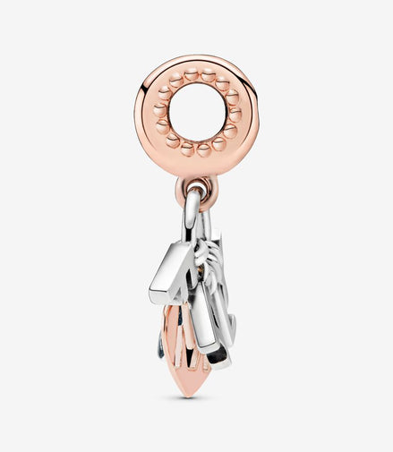 Pandora Moments Two-Tone "Family" Letters Dangle Charm