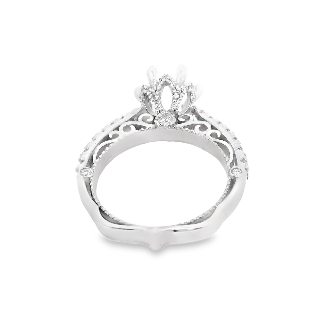 14K White Gold Diamond Semi-Mount Engagement Ring