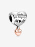 Pandora Moments Two-Tone "Thank You For Being My Mom" Heart Charm