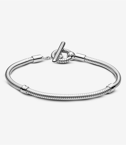 Pandora Moments T-Bar Snake Chain Bracelet Size 23
