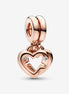 Pandora Moments Linked Sister Hearts Split Dangle Charm