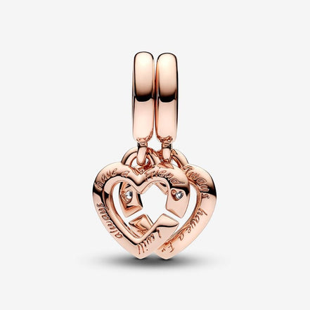 Pandora Moments Linked Sister Hearts Split Dangle Charm