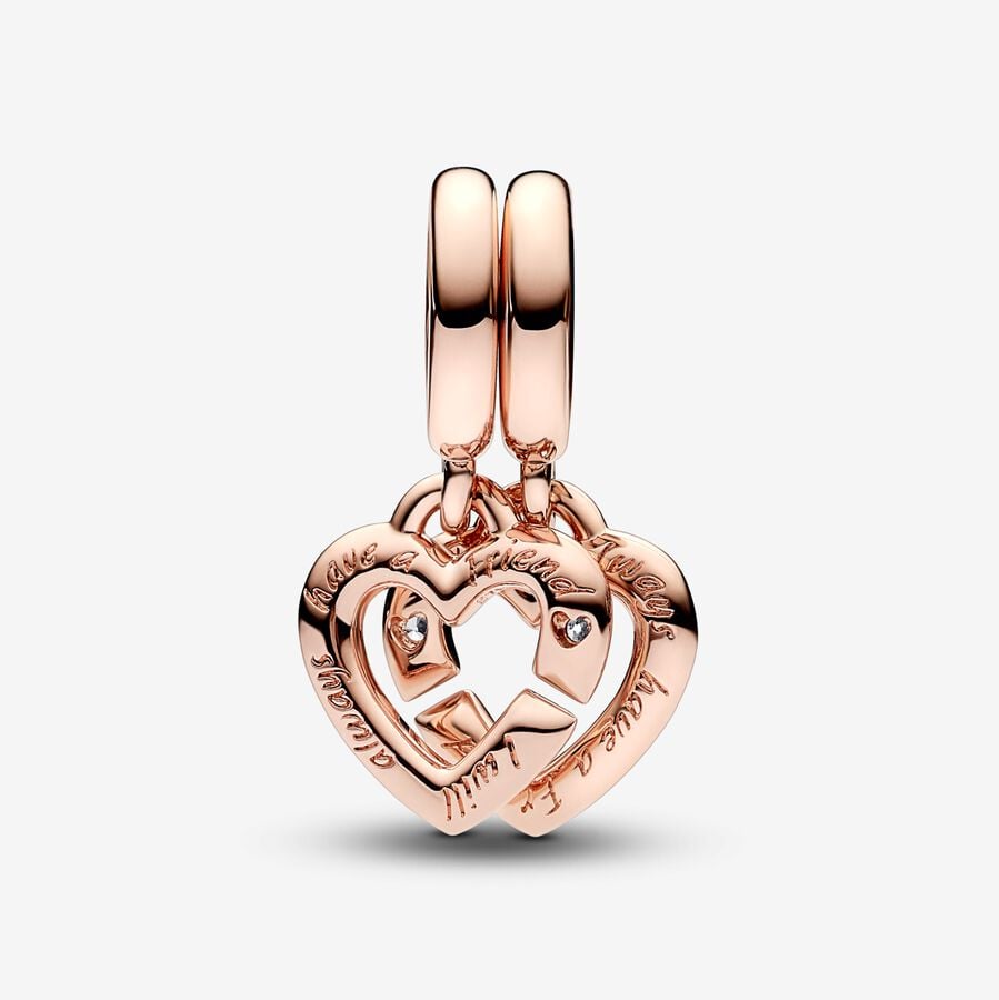 Pandora Moments Linked Sister Hearts Split Dangle Charm