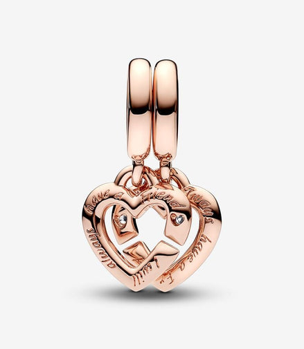 Pandora Moments Linked Sister Hearts Split Dangle Charm