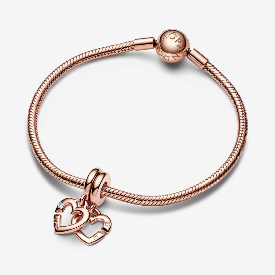 Pandora Moments Linked Sister Hearts Split Dangle Charm