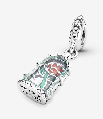 Pandora Disney Beauty and the Beast Enchanted Rose Dangle Charm