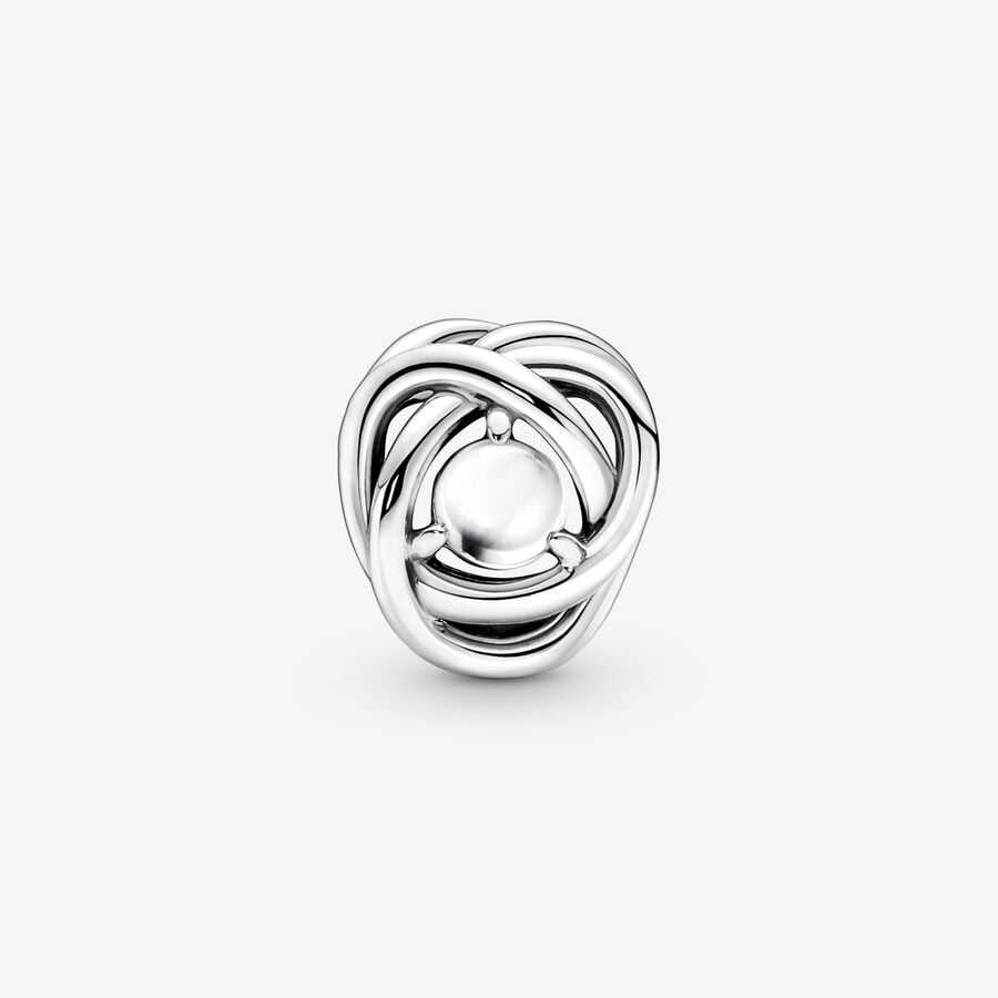Pandora Moments June White Mother of Pearl Eternity Circle Charm