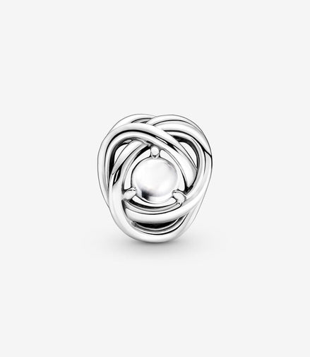 Pandora Moments June White Mother of Pearl Eternity Circle Charm
