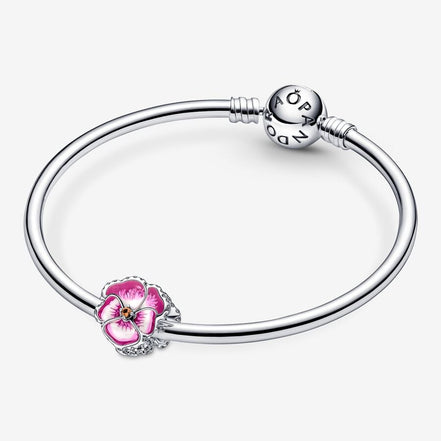 Pandora Moments Pink Pansy Flower Charm