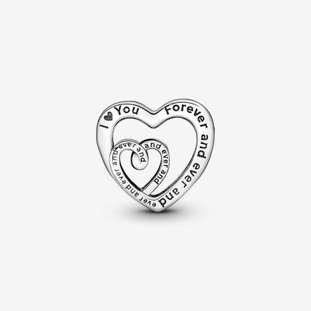 Pandora Moments "Mom" Entwined Infinite Hearts Charm
