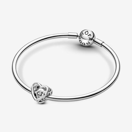 Pandora Moments "Mom" Entwined Infinite Hearts Charm