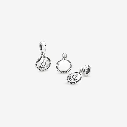 Pandora Moments Silver Iconic Engraveable Dangle Charm