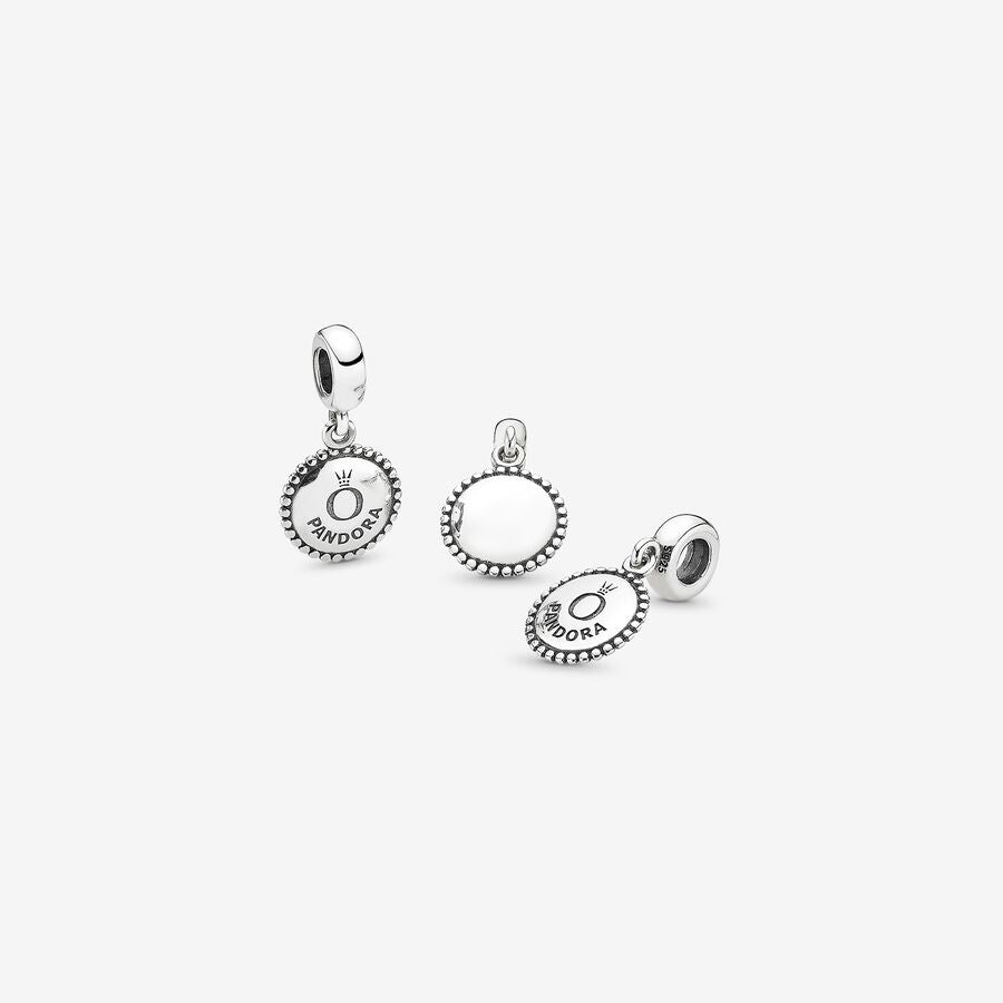 Pandora Moments Silver Iconic Engraveable Dangle Charm