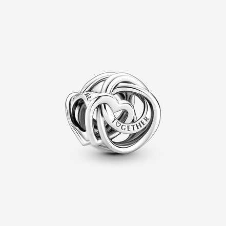 Pandora Moments "Family Always" Together Encircled Heart Charm