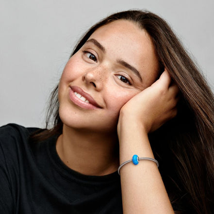 Pandora Moments Opalescent Ocean Deep Blue Murano Charm