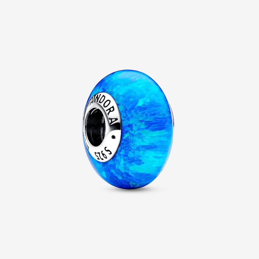 Pandora Moments Opalescent Ocean Deep Blue Murano Charm