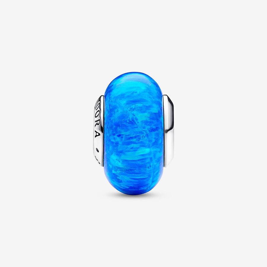 Pandora Moments Opalescent Ocean Deep Blue Murano Charm