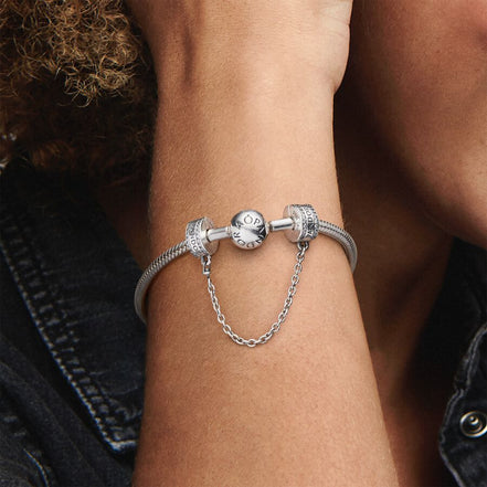 Pandora Logo Safety Chain Clip Charm