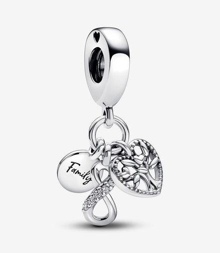 Pandora Moments Silver Family Infinity Triple Dangle Charm
