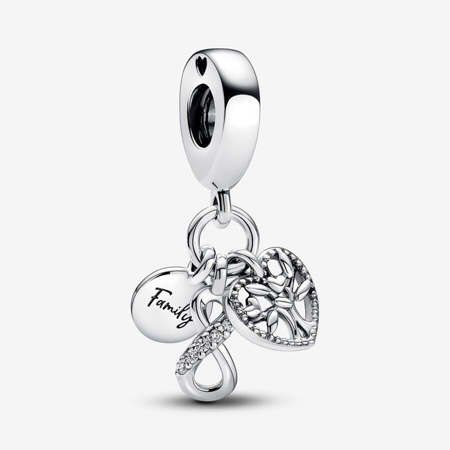 Pandora Moments Silver Family Infinity Triple Dangle Charm