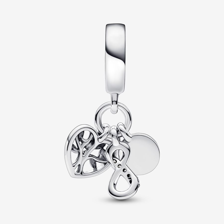Pandora Moments Silver Family Infinity Triple Dangle Charm