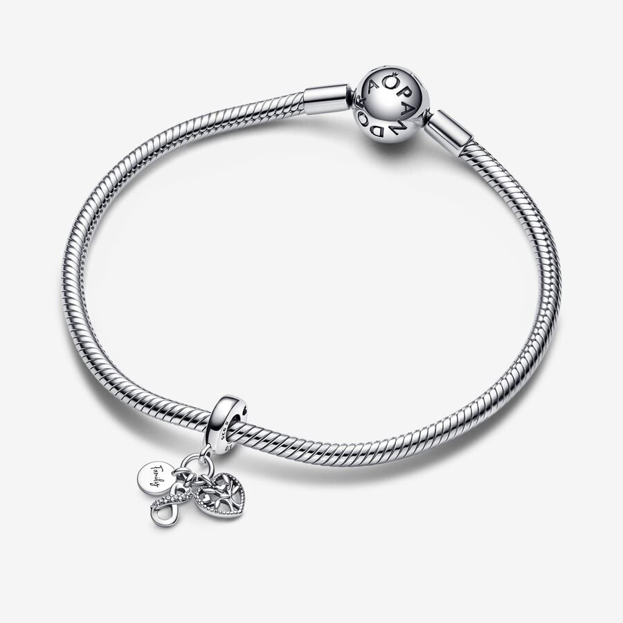 Pandora Moments Silver Family Infinity Triple Dangle Charm