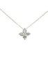 14K White Gold 1 CT Four Stone Cluster Pendant Necklace