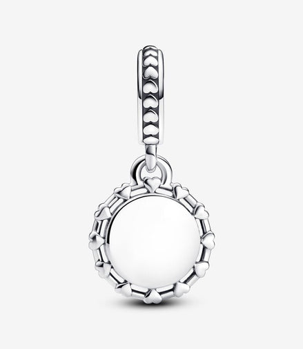 Pandora Moments Engravable Disc & Hearts Dangle Charm