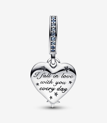 Pandora Moments Celestial Shooting Star Heart Double Dangle Charm