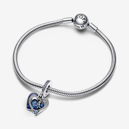 Pandora Moments Celestial Shooting Star Heart Double Dangle Charm