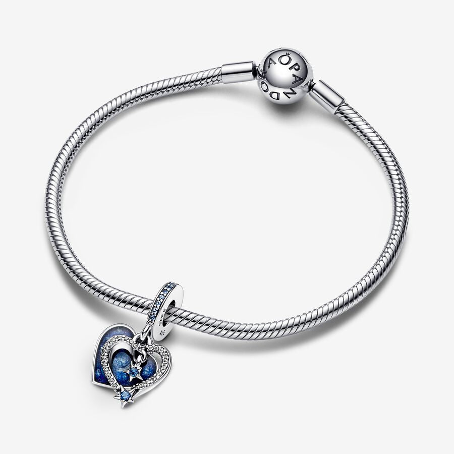 Pandora Moments Celestial Shooting Star Heart Double Dangle Charm