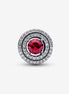 Pandora Moments  Red Sparkling Leveled Round Charm