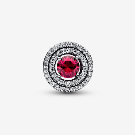 Pandora Moments  Red Sparkling Leveled Round Charm