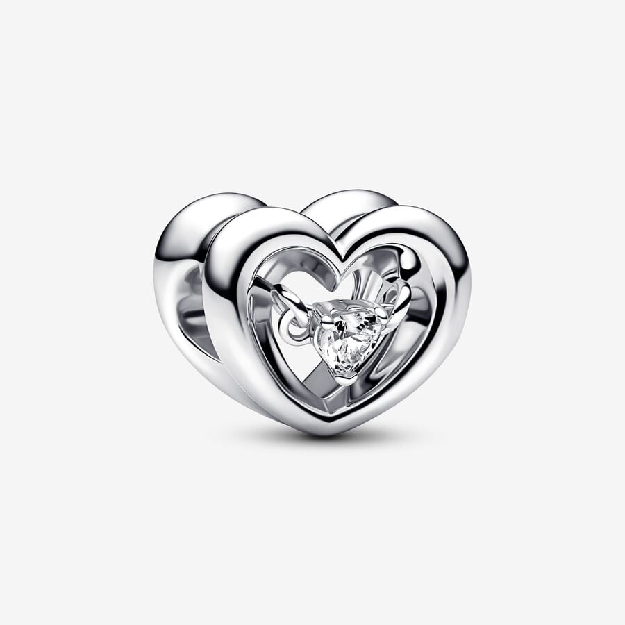 Pandora Moments Radiant Heart & Floating Stone Charm