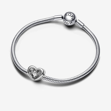 Pandora Moments Radiant Heart & Floating Stone Charm