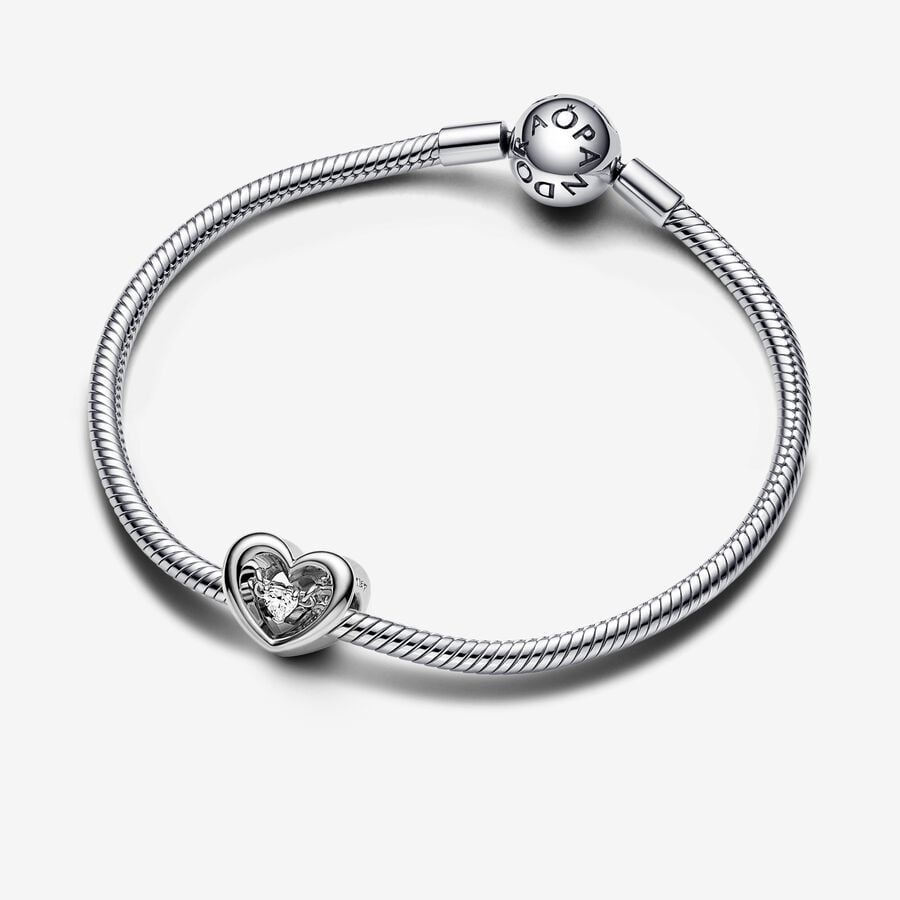 Pandora Moments Radiant Heart & Floating Stone Charm