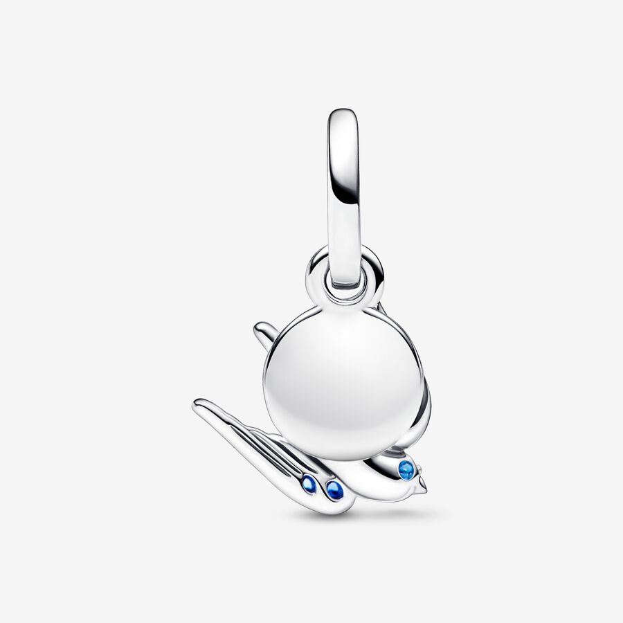 Pandora Moments Sparkling Swallow And Quote Double Dangle Charm