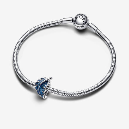 Pandora Moments Blue Curved Feather Charm