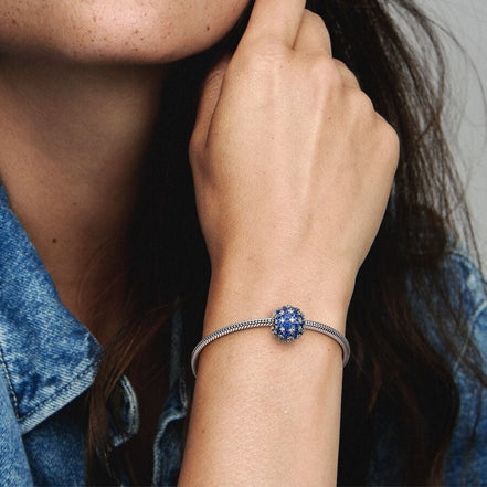 Pandora Moments Sparkling Pavé Round Blue Charm