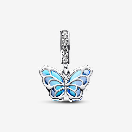 Pandora Moments Blue Murano Glass Butterfly Dangle Charm