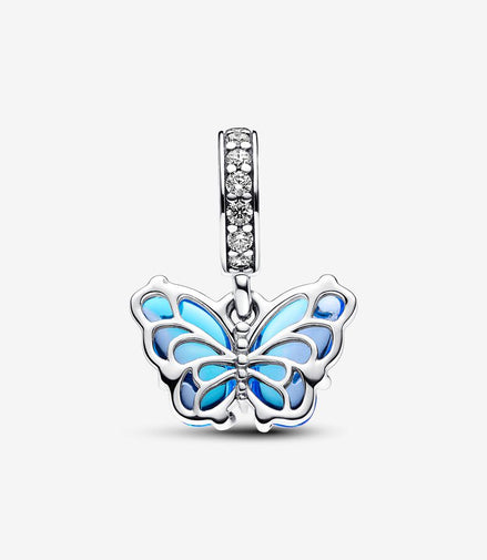 Pandora Moments Blue Murano Glass Butterfly Dangle Charm
