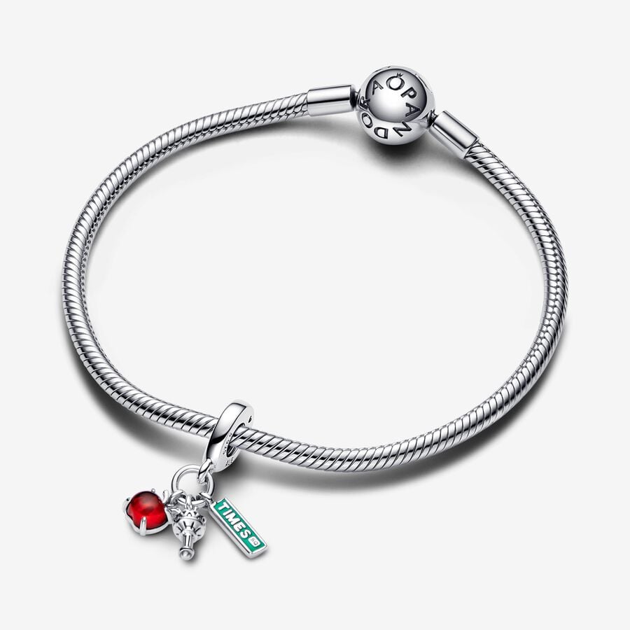 Pandora Moments NYC Apple, Torch And Street Sign Triple Dangle Charm