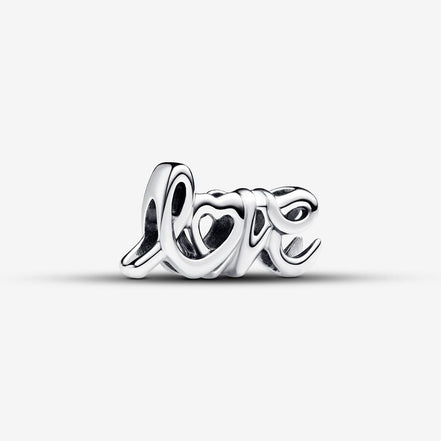 Pandora Moments Silver Handwritten "Love" Charm